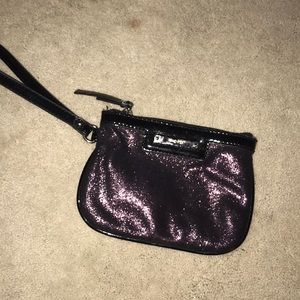 Purple sparkly wristlet